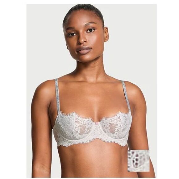 Victoria's Secret Other - Nwt 44d victorias secret VS shine twinkle silver lace balconette bra
